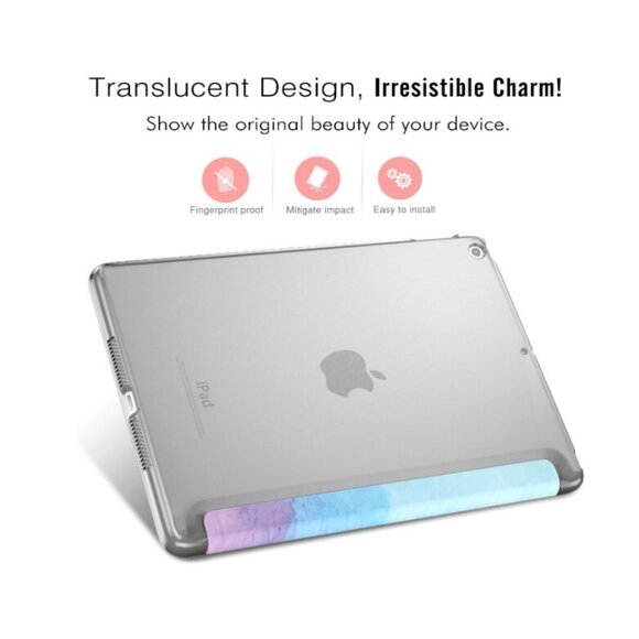 MoKo Case fits Apple 9.7" iPad (2017/2018) Smart Shell Stand Cover, Watercolor - Picture 6 of 9